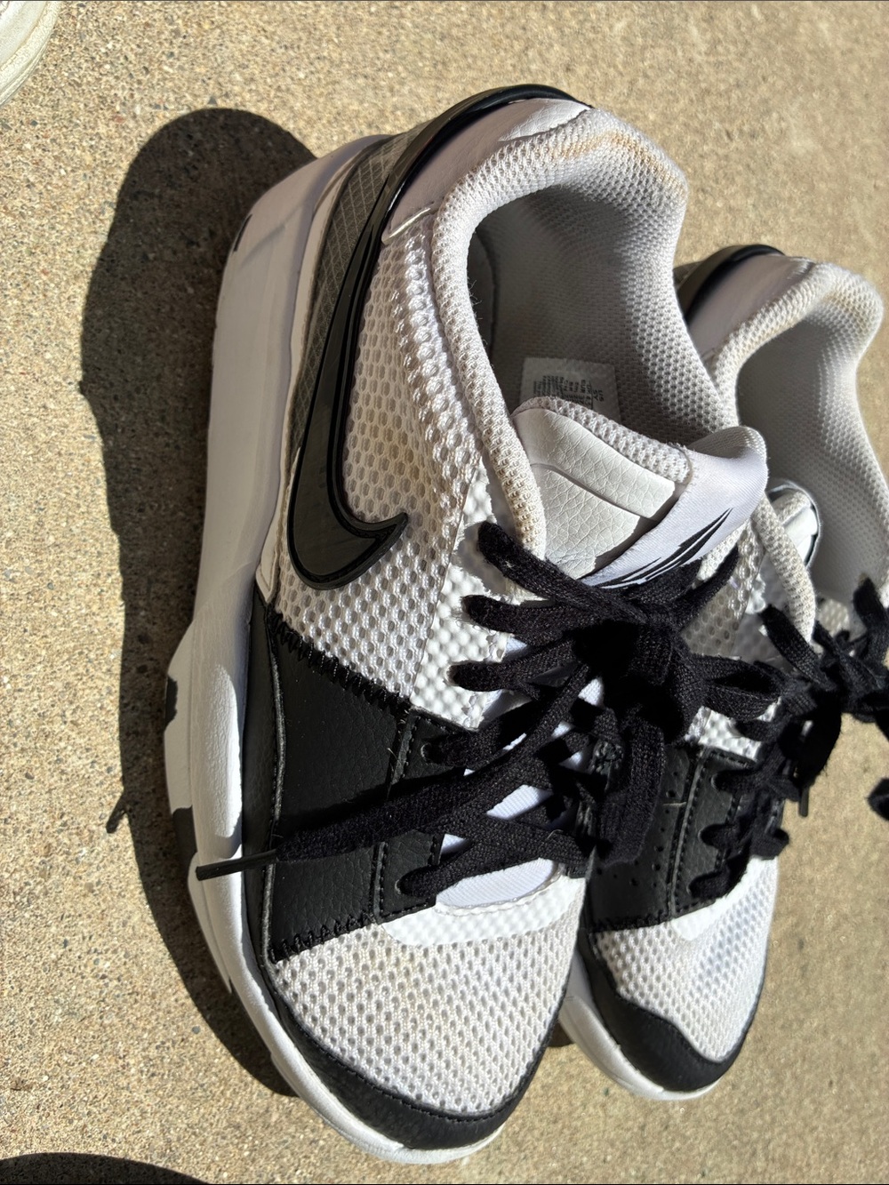 Nike Kids White and Black Mesh Training Sneakers